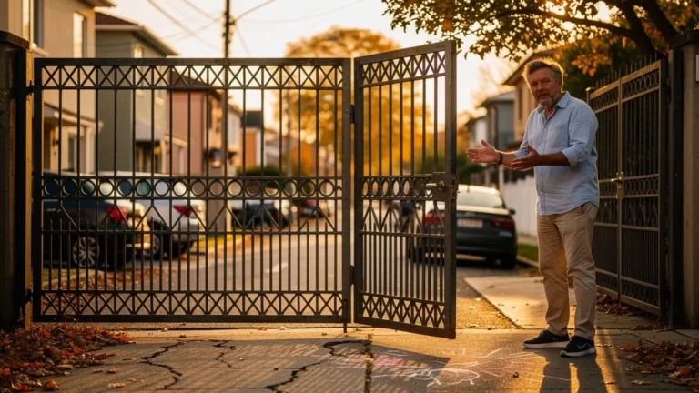 Portail trop large gênant l'ouverture sur le trottoir, problème d'installation d'un portail urbain