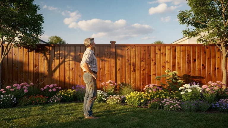 Transformation d’un jardin grâce au passage d’un simple grillage à une clôture pleine en bois
