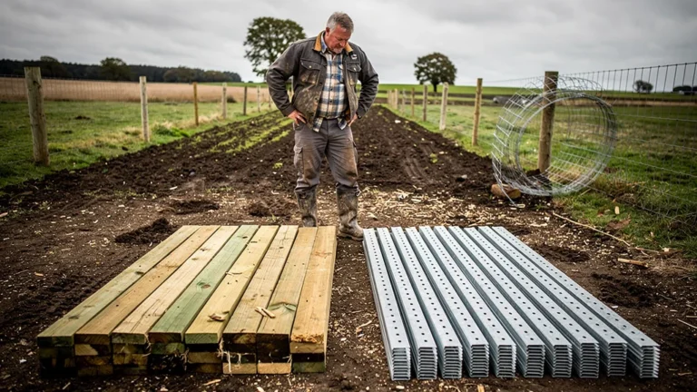 Piquets bois traités ou piquets métal galva : comparaison pour un choix de clôture durable
