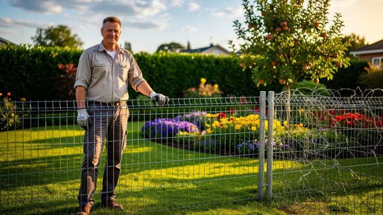 Clôture en grillage soudé robuste protégeant un jardin verdoyant, illustrant sa supériorité au simple torsion