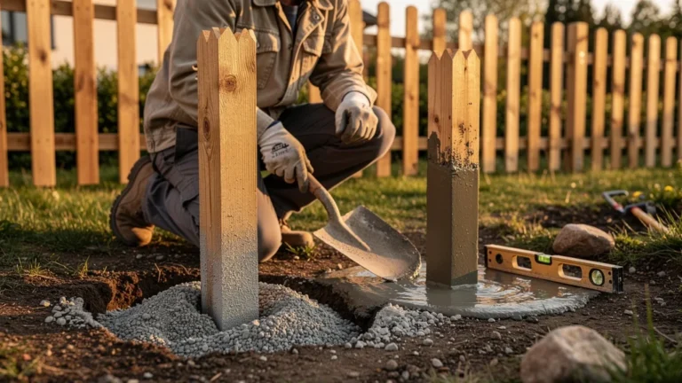Scellement au béton sec ou au béton frais pour des piquets : comparaison réaliste d'installation