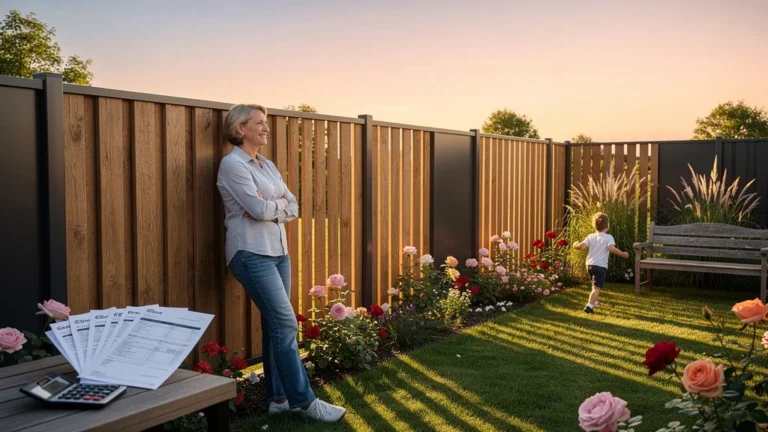 Clôture occultante mixte transformant un jardin sans tout fermer, équilibre vie privée et budget